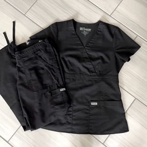 EUC Black Grey’s Anatomy scrub top